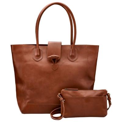 China High Quality Eco-friendly Leather Business Handbag With Zipper Pouch Ladies Tote Bag Leather for sale