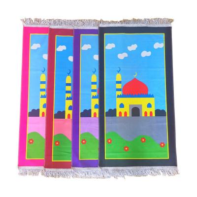 China Washable Islamic Children's Prayer Rug Kids Muslim Prayer Mat Ramadan Gift For Muslim Prayer Blanket for sale