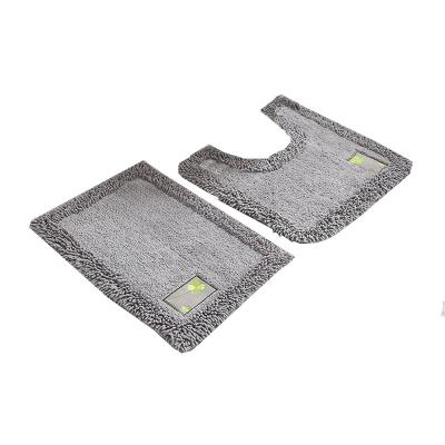 China Sustainable 2pcs Bathroom Mat Set Non Slip Cover Bathroom Mat Set Washable Covers And Bathroom Mats Sets for sale