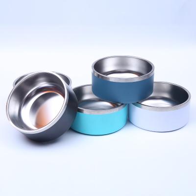 China Wholesale Non-automatic 32oz 64oz Double Wall Stainless Steel Dog Bowl Maker Stainless Steel Pet Bowl with Logo Custom for sale