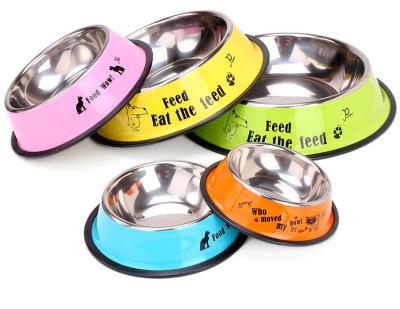 China Custom high quality non-automatic cartoon design cute pet bowls hot sale unique design stainless steel dog bowl for sale