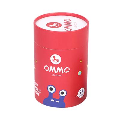 China Solid OMMO 24 Color Silk Slippery Paraffin And Washable Kids Crayon Painting Gel Crayon Fancy Suit for sale