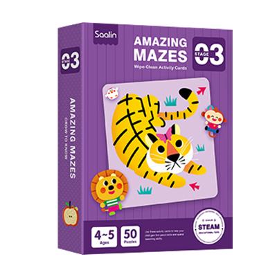 China PAPER Matching Puzzle Maze Desktop Paper Kids Match-up Educational Game Toys, 6-Minute Concentration Training Thinking Maze - Beginner for sale