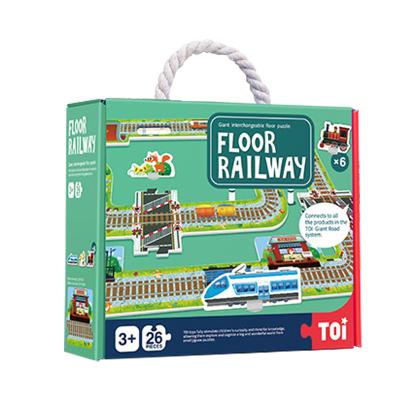 China Rail Transit Children's Educational Paper Toys Paper Floor Railway Puzzle for sale