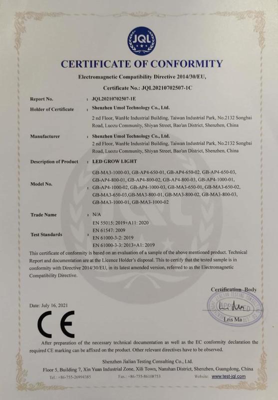 CE - Shenzhen Umol Technology Co., Ltd.