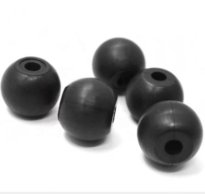 China Durable Professional Customized 9mm White Black Yellow Rubber Ball 10mm 10mm With Hole for sale