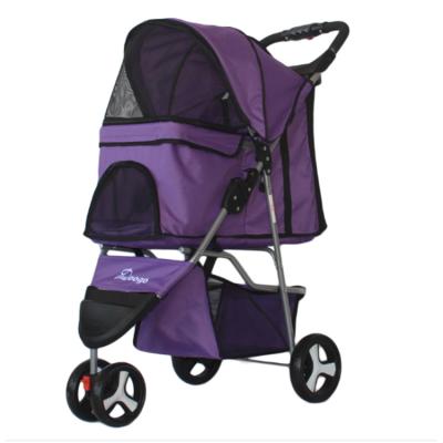 China Wholesale Dog Stroller Pet Carrier 3 Wheel Pet Stroller Fold Travel Stroller Cheap Viable Small Travel Dog Stroller for sale