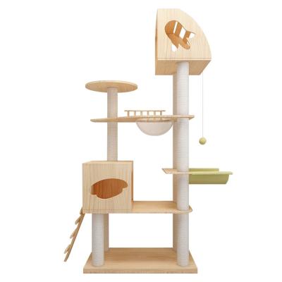 China Factory Sale Viable Cat Climbing Tree Condo Scratching Luxury Cat Tower Tree House Pet Cat Tree Directly for sale