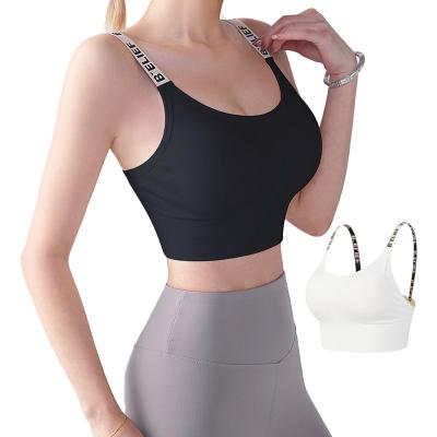 China New Product Antibacterial Hot Selling U-Neck High Quality Quick Dry Design 1 Piece High Elasticity Yoga Sports Bra for sale