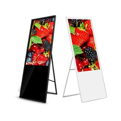 China Indoor Portable Mobile Digital Signage LCD Screen Advertising Show Foldable Portable Digital Poster For Mall/Store for sale