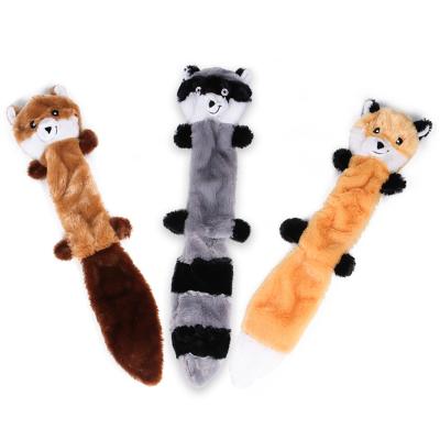 China Great Viable Product 202 Lean Pet Size 45cm Peltz No Stuffed Dog Stuff Squeak Toys With Fox /Squirrel /Raccoon for sale