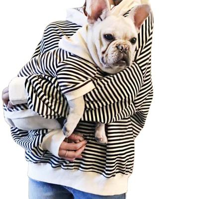 China Fashion Street Viable Trend Of Pet And Owner Family Apparel Round Neck Fashion Dog Striped Print Sweater for sale