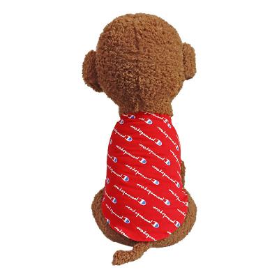 China New stocked fashion dog clothes breathable and regenerative thin T-shirt pet summer cotton clothes comfortable and cool for sale