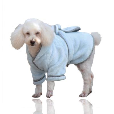 China Super Viable Absorbent Coral Fleece Hooded Dog Pajamas Bathrobe Dog Apparel ropa de perro for sale