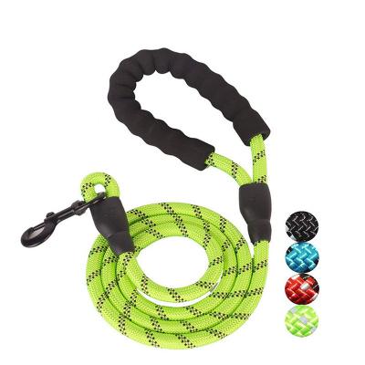 China Large Padded Mountaineering Running Tracking Reflective Soft Handle Nylon Rope Dog Leash for sale