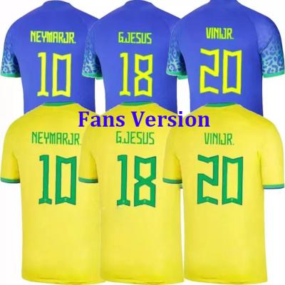 China 2022 Breathable Thailand National Quality Jersey National Team Brazil World Cup Football Shirt National Soccer Jersey for sale