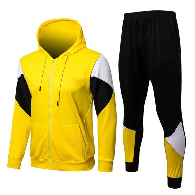 China Breathable Soccer Zipper Tracksuit Club Team Soccer Hoodies Set National Team Jacket With Hat for sale