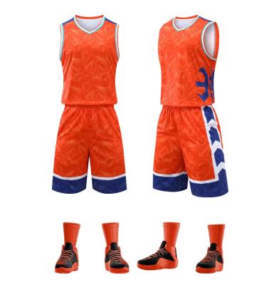 China Custom Antibacterial Sublimation Basketball Wear Shorts Set Uniform Men Training Sportswear Basketball Tank Tops for sale