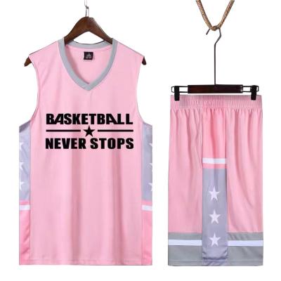 China New Antibacterial Basketball Tank Top For Women Basketball Tank Top Design Color Pink for sale