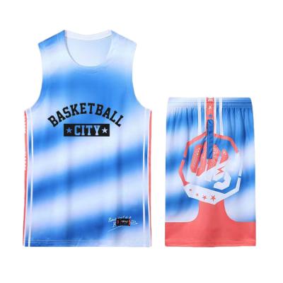 China Cheap New Arrival Plain Antibacterial Basketball Tank Top Cheap Best Men's Basketball Jersey Set for sale