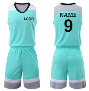 China Wholesale New Style Antibacterial Basketball Tank Tops Best Basketball Uniforms Printed Embroidery Custom Design Light Blue Basketball Shirts for sale