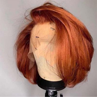 China Water Wave 350 Orange Straight Wig 13X4 Full Lace Wig Preplucked Virgin Remy Hair Full Lace Wig Orange Water Wave 350 Lace Front Wig For Women for sale