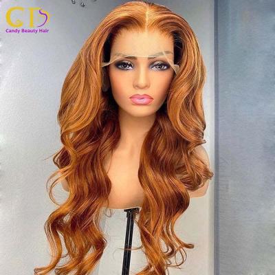 China Lace Front Closure Wig Body Wave Ginger Color 350 Hair Wig Body Wave For Black Beauty Women Silky Hair Extension for sale