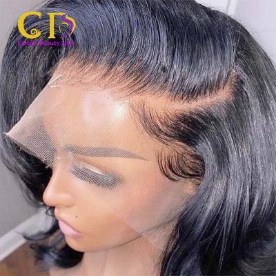 China Short Shedding Thick Straight Soft Pixie Cut Human Hair Wigs Straight Bob Curly Virgin Hair Lace Front Wig High Quality Cuticles Body Wave Lace Wigs for sale