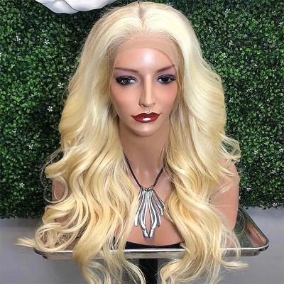 China Hot Selling Barely Shedding Thick Smooth Soft Transparent Hd 360 Body Wave Lace Frontal Wig, Brazilian Full Lace Hair Prepluck Wigs, High Density Swiss Lace for sale