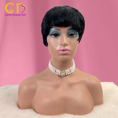 China High End Women Fashion Soft Thick Smooth Pixie Hair Styling Tools Frontal Wig Hair Wigs Barely Shedding for sale