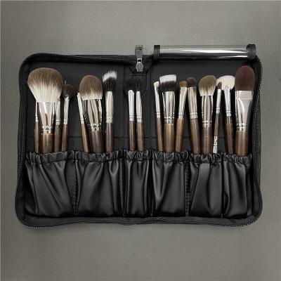 China Fashion leather makeup brush storage bag portable travel carry brush storage bag makeup artist special high-end high fashion for sale