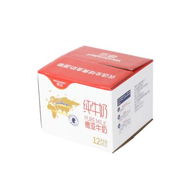 China Recycled Recyclable Custom Logo Printed Materials Gloss Lamination Cardboard Paper Food Box Milk Packing Box for sale