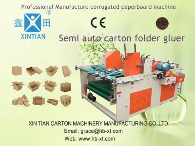 China Semi-auto Gluer ( Combined pres-sure Model ) Folder Gluer Automatic Carton Machine for sale