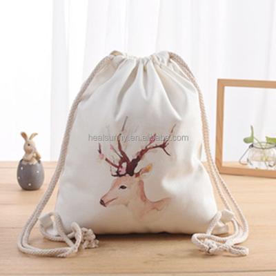 China Various Size Cotton Drawstring Pouch Storage Bag Eco-Friendly Classic Simple Drawstring Bag for sale