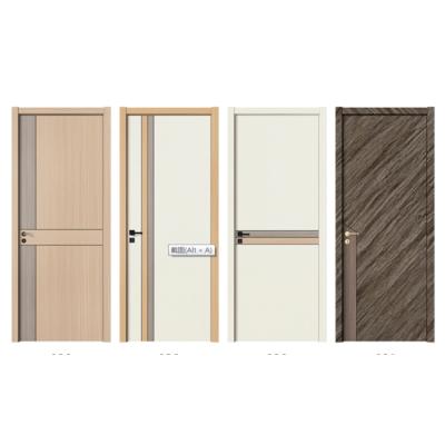 China Modern Design Metal Flush Door Frame With Laminate Door Leaf Bedroom Door Interior Design for sale