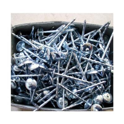 China Electro Flat Galvanized Roofing Seal Nail Umbrella Head Zinc Roofing Nail for sale