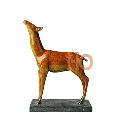 China AL-593 Europe Deer Sculpture For Metal Animal Sculpture for sale