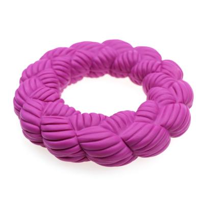 China Viable Toy Manufacturers New Wholesale Pet Torus Circle Ring Wool Is Shaped Dog Bite Toy Bite Chew Woven Molar Toy for sale