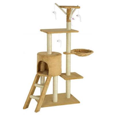 China Cat Tree 9 Colors 138cm High Sustainable Pet Climbing Frame Cat Scratch Board Cat Tree for sale