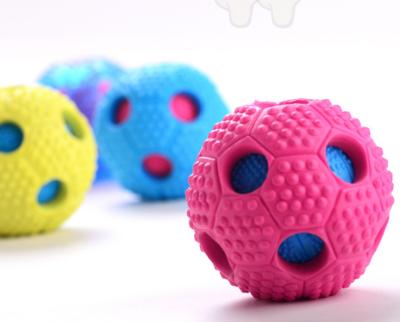 China Viable Hot Toy TPR Double Cavity Leakage Ball Dog Toy Bite Leakage Molar Ball Puzzle Interactive Pet Chew Toy for sale