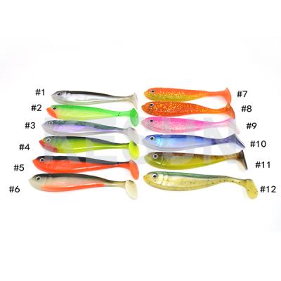 China Various Colors Lure CHS0FT30 Mini Shad Lure T Tail Plastic Soft Fishing Bait for sale