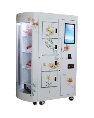 China Rose Fresh Flower Self Service Vending Machine With Remote Control Transparent Window Showing Cooling System for sale