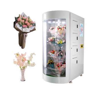 China Remote Upload Ads Flower Vending Machine 100V With Cooling System Contactless Payment for sale