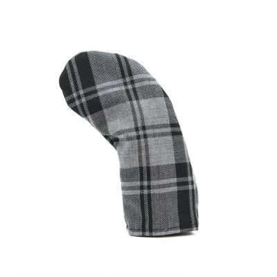 China With Simulation Fur Plaid Cotton Cloth Golf Club Driver Headcover Cylinder 460cc Custom Driver Cover for sale