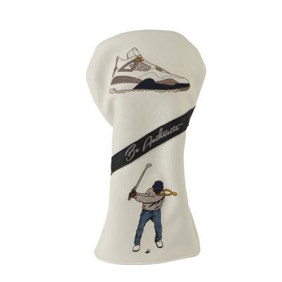 China Yopral Embroidery Custom Figure Fairway Golf Premium Synthetic Leather Driver Head Cover for sale