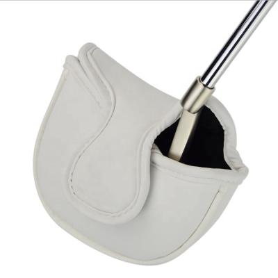 China White Pu Leather Mallet Putter Strong Magnetic Headcover Custom Wholesale Waterproof for sale