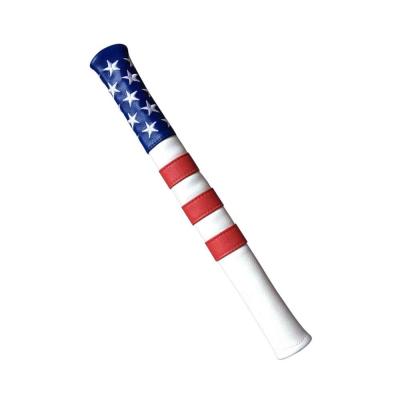 China Protect Alignment Stick USA Flag Vintage Patriotism Water Stain Resistant Premium PU Golf Alignment Stick Leather Cover for sale