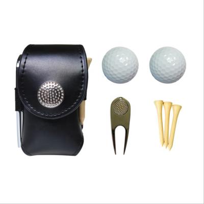 China Wholesale Waterproof Small Golf Tee Holder Custom Leather Golf Ball Bag for sale