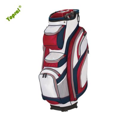 China Protect Golf Clubs Custom 14 Way PGM Nylon Material Golf Cart Bag With Cooler Bag For Man for sale