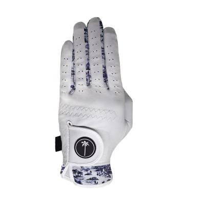 China Mens Premium Leather Golf Glove Digital Printing Mens Golf Gloves Cabretta Genuine Leather Golf Gloves for sale